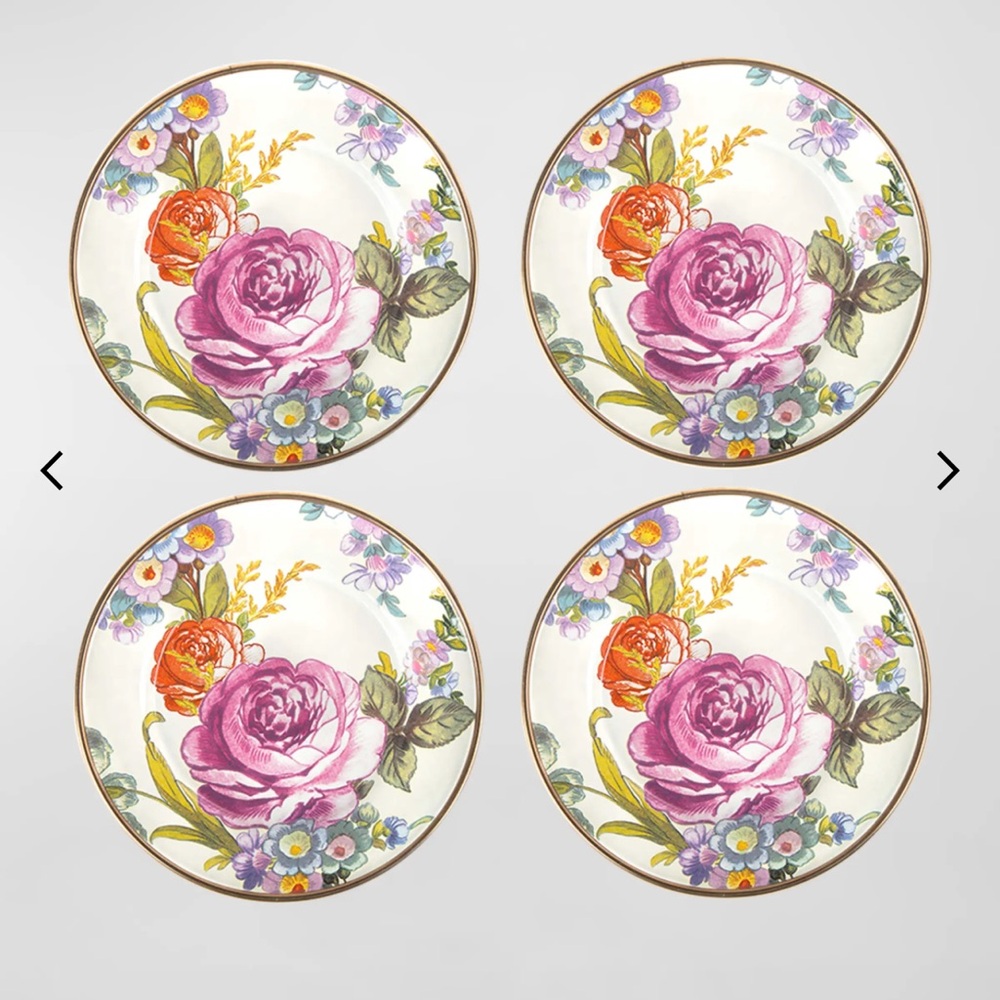 Floral Market Appetizer Plates - Set of 4